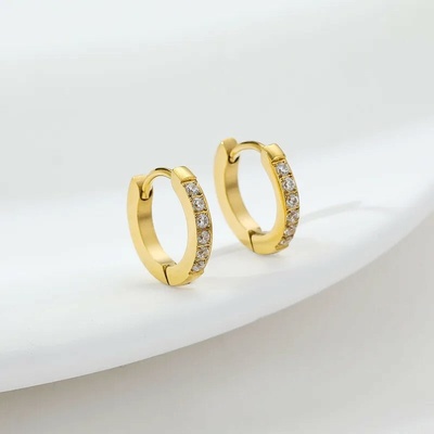 ORNAMENTI Pozlacené náušnice Zirconia Circle gold NI800159