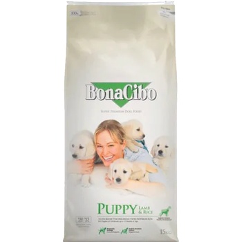 BonaCibo puppy lamb & rice - суха храна за подрастващи кученца от всички породи, до 1 година - агнешко месо и ориз, Турция - 15 кг