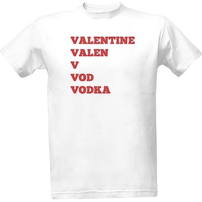 Tričko s potiskem Valentine Vodka pánské bílé