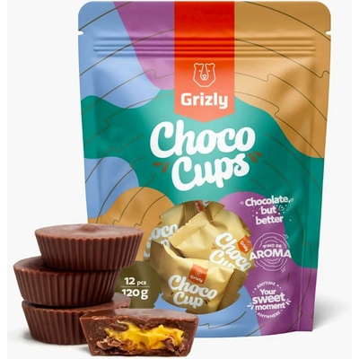Grizly Choco Cups mléčná & mango 120 g