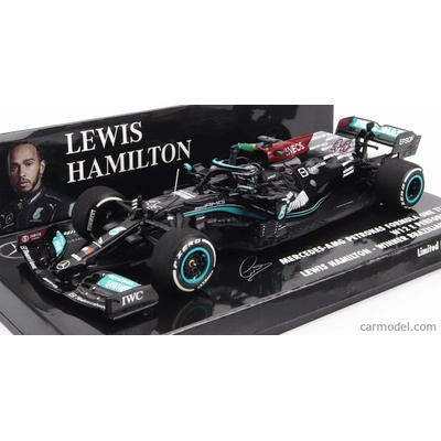 Minichamps Mercedes gp F1 W12 Mercedes M12 Eq Power+ Team Amg Petronas Motorsport Formula One N 44 Winner Brazilian Gp with Flag 2021 Lewis Hamilton Black Green 1:43