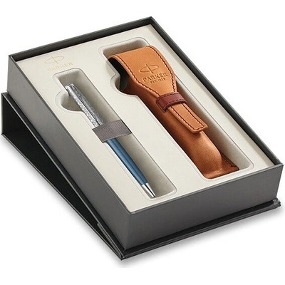 Parker 2233 Sonnet Premium Metal Blue CT kuličková tužka dárková sada s pouzdrem