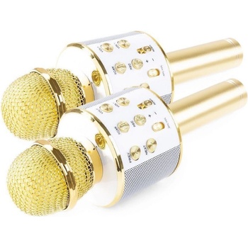 Max KM01 Set 2 zlatých karaoke mikrofonů
