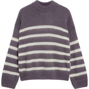 ARMEDANGELS Дамски вълнен пуловер ARMEDANGELS Women's Gwyneiraa Stripes Wool jumper - Iron Cast / Oatmilk (105-5733-0113)