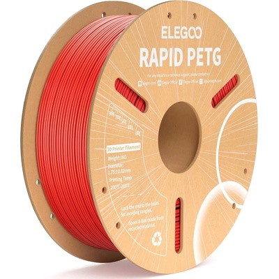 Elegoo RAPID PETG -1.75mm-1KG-Cardboard Spool-Red (50.203.0218)