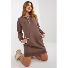 Women's sweatshirt dress with pockets brown