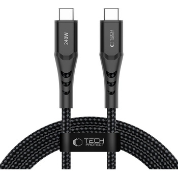 Tech-Protect ub11t ultraboost type-c cable pd 240w / qc3.0 200cm black (5906302353132)