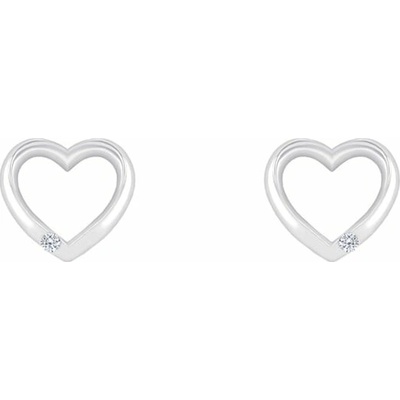 Eppi Zlaté náušnice ve tvaru srdce s diamanty Stella E40622