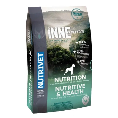 Nutrivet INNE NUTRITIVE & HEALTH - храна за пораснали кучета от 2 до 7 години с нормална активност, БЕЗ ЗЪРНО, за всички породи, Франция - 12 кг