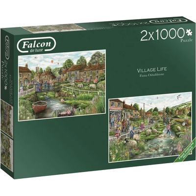 Falcon - Puzzle 2x1000 - Village Life - 1 000 piese