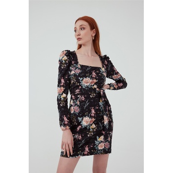 Base Дамска рокля с десен - Черна #309357 (309357_Черно)