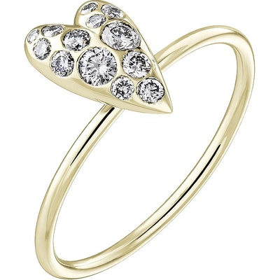 Tiami Prsten ze žlutého zlata s diamanty Cute Heart Sparkling RCHSY2201