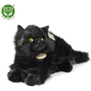 Rappa Плюшена котка черна лежаща 30 см eco-friendly (220959)