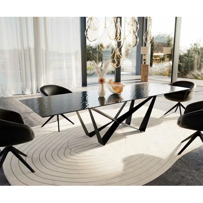 DELIFE Edge 300 x 100 sklo s reliéfem kouřově černé 3D design Spider plochá ocel černá