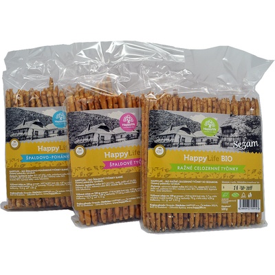 Happy Life Tyčinky BIO Špaldové tyčinky so sezamom 120 g