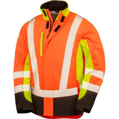 Result bunda R 506X softshellová reflexní pánská fluorescent žltá fluor/oranžová fluor/čierna