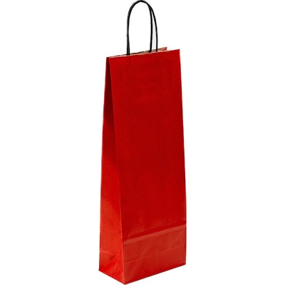 300 ks - Papierová taška na víno červená 140x80x390mm