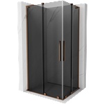 Mexen Velar L Duo плъзгаща се душ кабина 100 x 90 см, графит, розово злато - 871-100-090-02-43-60 (871-100-090-02-43-60)