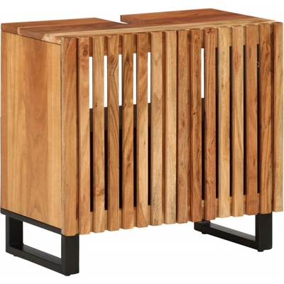 vidaXL Шкаф за баня 62x34x58 см масивно акациево дърво (377530)
