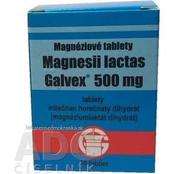 Magnesii Lactici 500 mg tbl. Galvex Magnéziové tablety 500 mg Galvex tbl.50 x 0,5 g