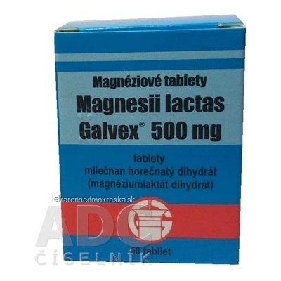 Magnesii Lactici 500 mg tbl. Galvex Magnéziové tablety 500 mg Galvex tbl.50 x 0,5 g