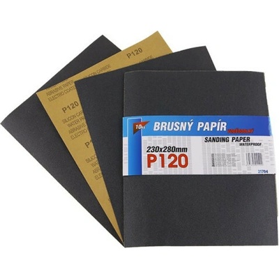 Brusný papier 230x280mm P120 10ks Waterproof
