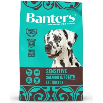 VISAN BANTERS Dog Adult Sensitive Salmon & Potato All Breeds - Храна за пораснали кучета от всички породи над 1 година, със сьомга и картофи, подходяща за чувствителни стомаси - Испания 3 кг