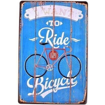 Ceduľa Ride To Bicycle Vintage style 30cm x 20cm Plechová tabuľa