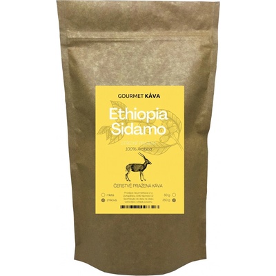 Gourmet Káva Etiopie Sidamo, zrnková, středně pražená 250 g