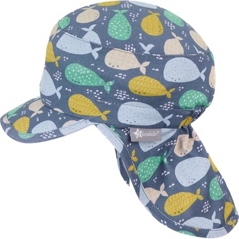 Image 1 of Sterntaler Шапка с платка на врата и UV 50+ защита Sterntaler - С китове, 47 cm, 9-12 месеца (1512334-365)