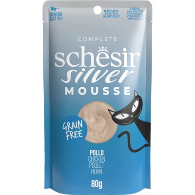 Schesir Silver Mousse 12 x 80 g losos a kuracie