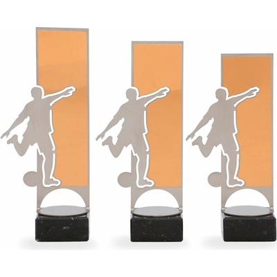 Trofej s fotbalovým motivem kov výška 23 cm zlatá/stříbrná