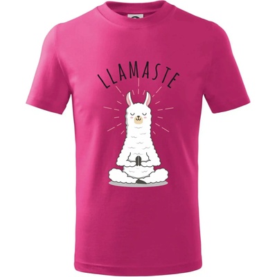 Yoga Llamaste tričko dětské bavlněné malinová