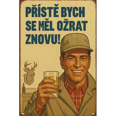 Ceduľa Přístě bych se měl ožrat znovu!