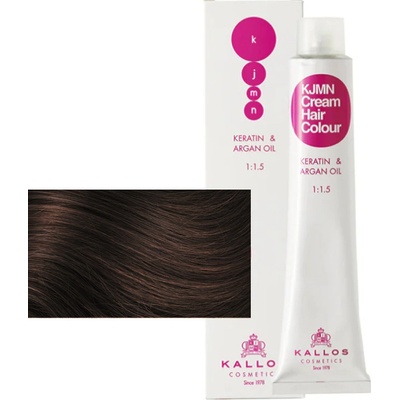 Kallos KJMN s keratinem a arganovým olejem 5.43 Light CopperGolden Brown Cream Hair Colour 1:1.5 100 ml