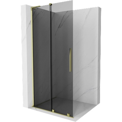 Mexen Velar L плъзгаща се душ стена Walk-in 90 x 200 см, графит 8 мм, злато - 871-090-003-43-50 (871-090-003-43-50)