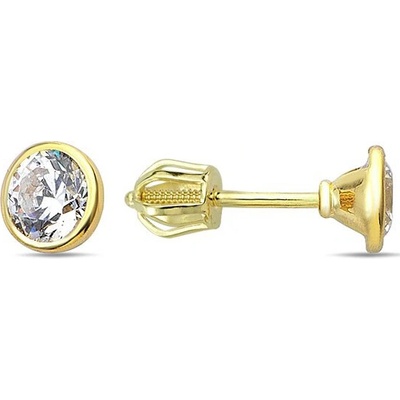 Lillian Vassago Zlatá skrutková náušnica so zirkónom 4,5 mm LLV98-GER158ŠM/01 Žltá