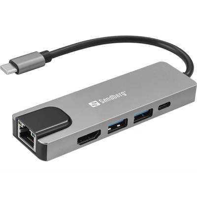 Sandberg 336-99 докинг станция Жичен USB 3.2 Gen 1 (3.1 Gen 1) Type-C Сребърен (336-99)