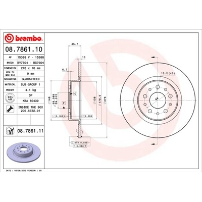 BREMBO Brzdový kotúč 08786111