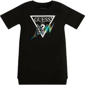 Guess Трикотажна рокля в черно с контрастно лого Guess Icon - moliv - 37,63 лв