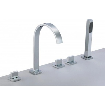 Inter Ceramic Стоящ смесител за вана icl 6218028, месинг, хром, със слушалка и превключвател (6218028)