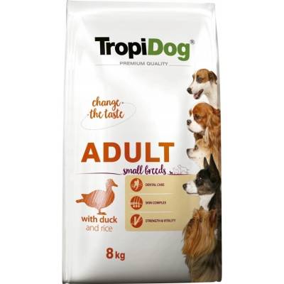 TropiDog Premium Adult S kachna s rýží 8 kg