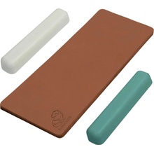 Beavercraft Leather Strop for Honing with two Polishing Compounds Green, White