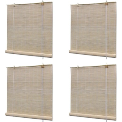 vidaXL Естествени бамбукови ролетни щори 4 бр 120x160 см (278743)
