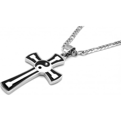 Steel Jewelry Náhrdelník kříž jing jang NH090451