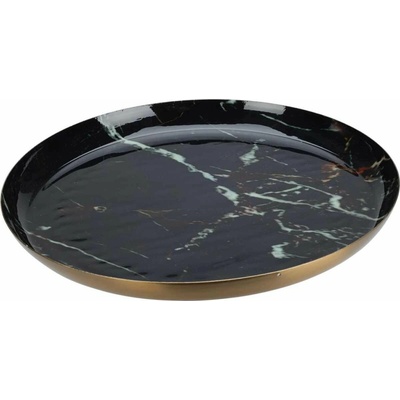 Home Styling Collection Kolekce bytového stylingu Dekorativní talíř černý mramor 28 cm