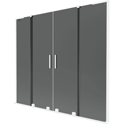 Mexen Velar L Duo двукрилен плъзгащ се параван за вана 200 x 150 cm, графит, бял - 896-200-003-42-20 (896-200-003-42-20)