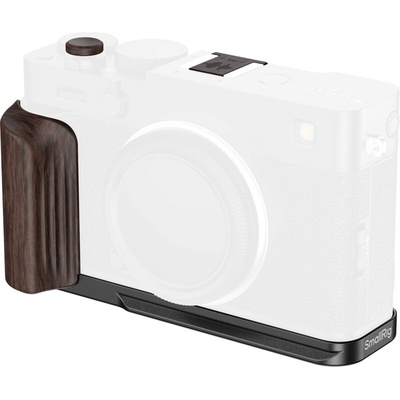 SmallRig 6237 L-Shaped Mount Plate with Wooden Handle for FUJIFILM X-E5 (Ebony, Black)