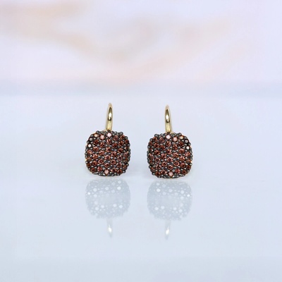 Lillian Vassago Zlaté patentové náušnice se záhnědou LLV22-GER194