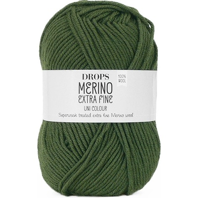 Příze DROPS Merino Extra Fine uni color 52 - zelená listová